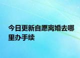 今日更新自愿离婚去哪里办手续