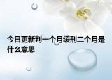 今日更新判一个月缓刑二个月是什么意思