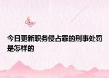 今日更新职务侵占罪的刑事处罚是怎样的