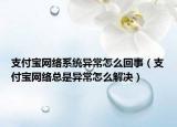 支付宝网络系统异常怎么回事（支付宝网络总是异常怎么解决）