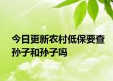 今日更新农村低保要查孙子和孙子吗