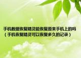手机数据恢复精灵能恢复原来手机上的吗（手机恢复精灵可以恢复多久的记录）