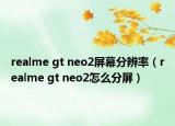 realme gt neo2屏幕分辨率（realme gt neo2怎么分屏）