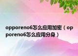 opporeno6怎么应用加密（opporeno6怎么应用分身）