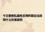今日更新私藏枪支弹药罪应当按照什么标准量刑