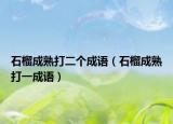 石榴成熟打二个成语（石榴成熟打一成语）