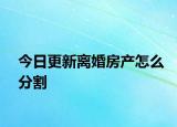 今日更新离婚房产怎么分割