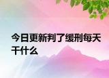 今日更新判了缓刑每天干什么