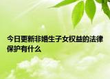 今日更新非婚生子女权益的法律保护有什么