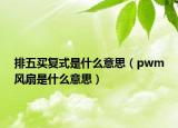 排五买复式是什么意思（pwm风扇是什么意思）
