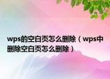 wps的空白页怎么删除（wps中删除空白页怎么删除）