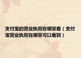 支付宝的营业执照在哪里看（支付宝营业执照在哪里可以看到）