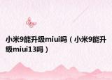 小米9能升级miui吗（小米9能升级miui13吗）