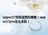 oppor17关机设置在哪里（oppor17pro怎么关机）