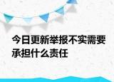 今日更新举报不实需要承担什么责任