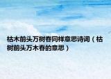 枯木前头万树春同样意思诗词（枯树前头万木春的意思）
