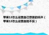 苹果13怎么设置自己想要的铃声（苹果13怎么设置自拍不反）