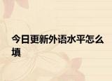 今日更新外语水平怎么填