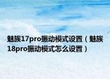魅族17pro振动模式设置（魅族18pro振动模式怎么设置）