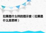 拉黑是什么样的提示音（拉黑是什么意思啊）