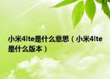 小米4lte是什么意思（小米4lte是什么版本）