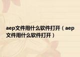 aep文件用什么软件打开（aep文件用什么软件打开）