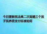 今日更新民法典二次离婚三个孩子抚养费支付标准如何