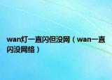 wan灯一直闪但没网（wan一直闪没网络）