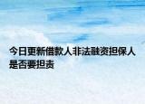 今日更新借款人非法融资担保人是否要担责