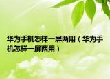 华为手机怎样一屏两用（华为手机怎样一屏两用）