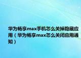 华为畅享max手机怎么关掉隐藏应用（华为畅享max怎么关闭应用通知）