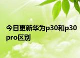 今日更新华为p30和p30pro区别