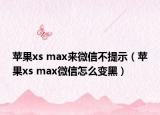 苹果xs max来微信不提示（苹果xs max微信怎么变黑）