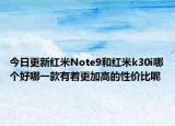 今日更新红米Note9和红米k30i哪个好哪一款有着更加高的性价比呢