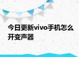 今日更新vivo手机怎么开变声器