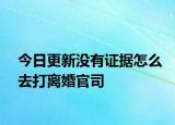 今日更新没有证据怎么去打离婚官司