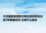 今日最新更新研究揭示新冠患者出院2年健康状况 还有什么症状