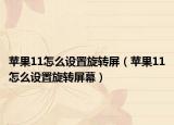 苹果11怎么设置旋转屏（苹果11怎么设置旋转屏幕）