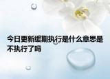 今日更新缓期执行是什么意思是不执行了吗