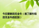 今日更新目无全牛（庖丁解牛和目无全牛的区别）