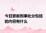 今日更新刑事处分包括的内容有什么