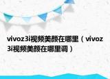 vivoz3i视频美颜在哪里（vivoz3i视频美颜在哪里调）