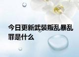 今日更新武装叛乱暴乱罪是什么