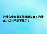 为什么小红书不能复制文案（为什么小红书不能下载了）