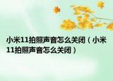 小米11拍照声音怎么关闭（小米11拍照声音怎么关闭）
