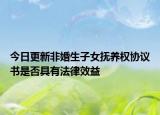 今日更新非婚生子女抚养权协议书是否具有法律效益
