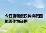 今日更新侵权纠纷截图能否作为证据