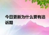 今日更新为什么要有追诉期