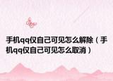 手机qq仅自己可见怎么解除（手机qq仅自己可见怎么取消）