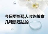 今日更新私人收购粮食几吨是违法的